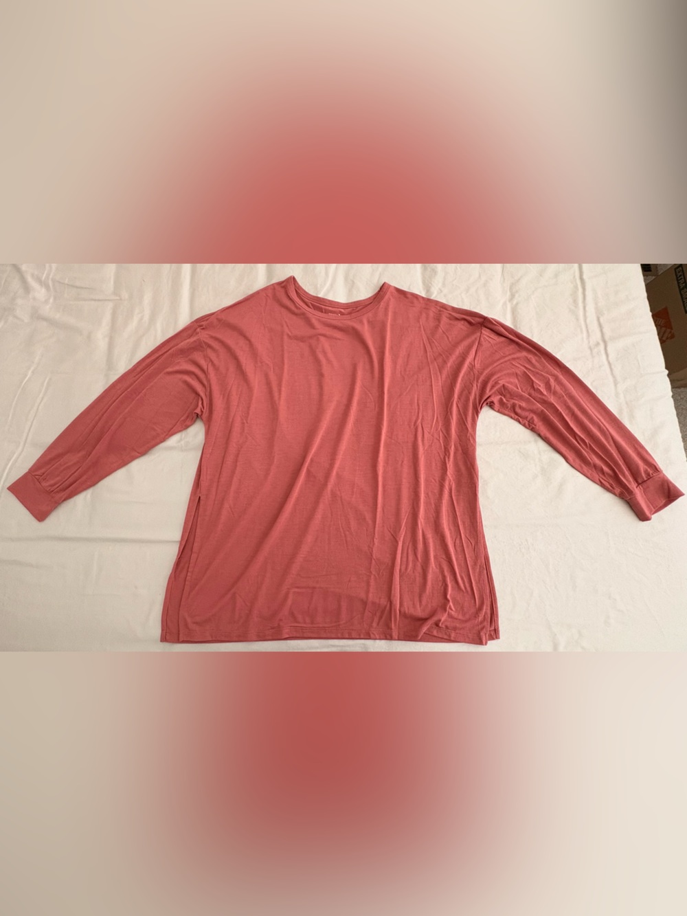 Old Navy Ultralite Long-Sleeve Tunic Length Top in Dusty Rose Pink